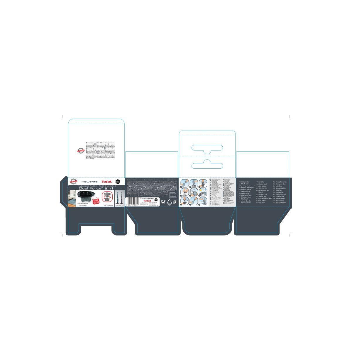 ROWENTA Filtre Filtre Dual Force 2 in 1