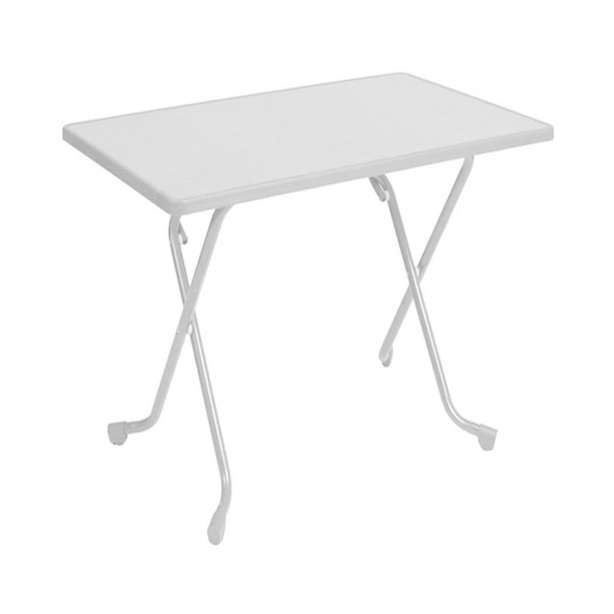 Proloisirs Guéridon pliant - COLA - Acier époxy blanc - Plateau mélamine hydro bois - 110 x 70 cm