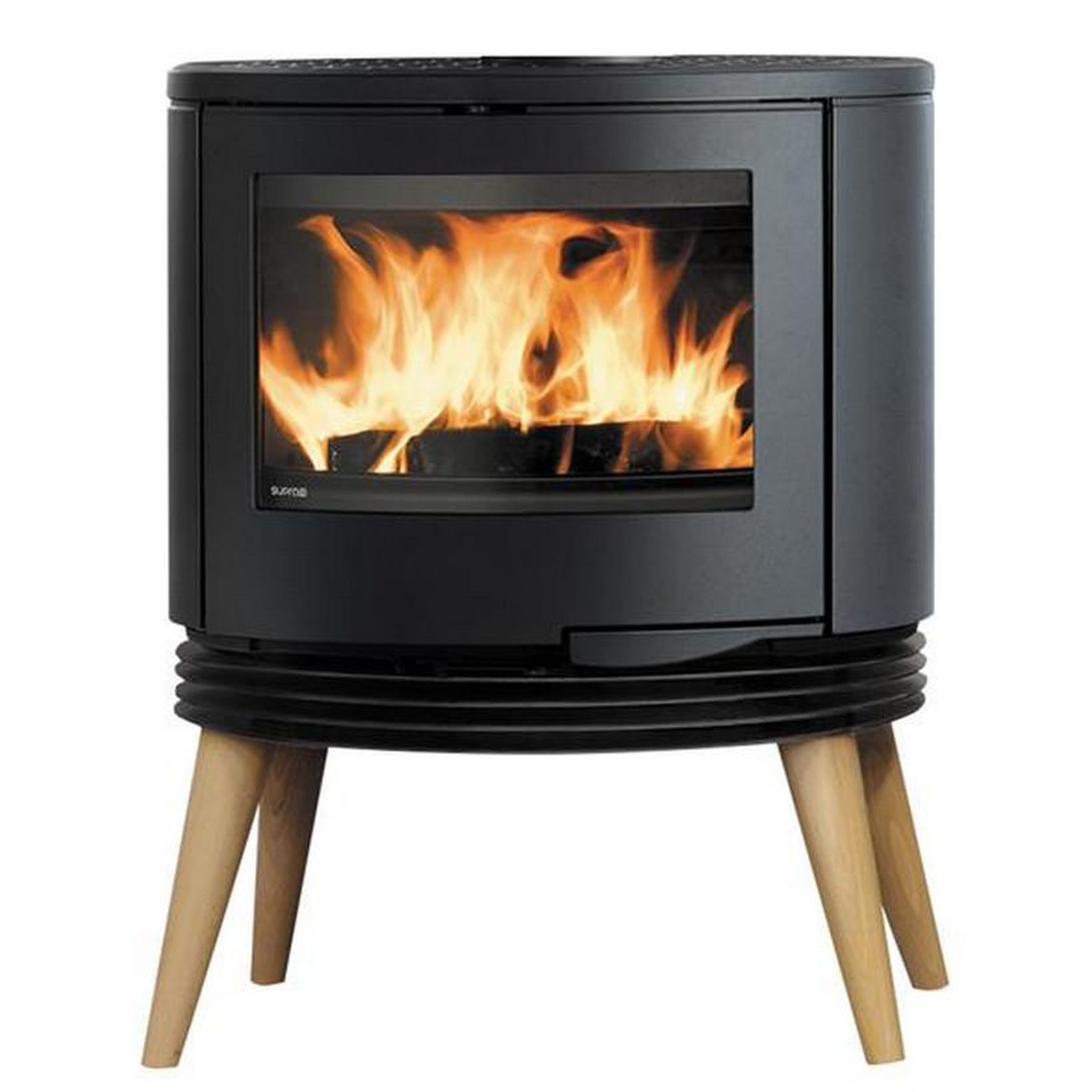 Voir la diapositive 1 : Supra Poêle à bois fonte 10kw noir - kyo