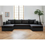 Voir la diapositive 6 : BEST MOBILIER Opale - canapé panoramique en u - 7 places - convertible - avec coffre - en tissu et simili