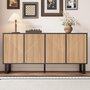 Voir la diapositive 2 : MERAX Buffet 4 porte(s) 0 tiroir(s) - 160 cm naturel+noir mdf