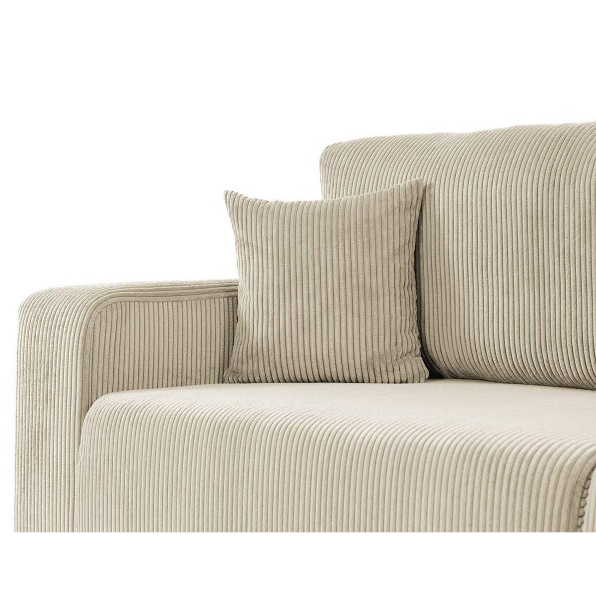 BEST MOBILIER Artemisa - canapé droit 3 places convertible avec coffre en velours côtelé