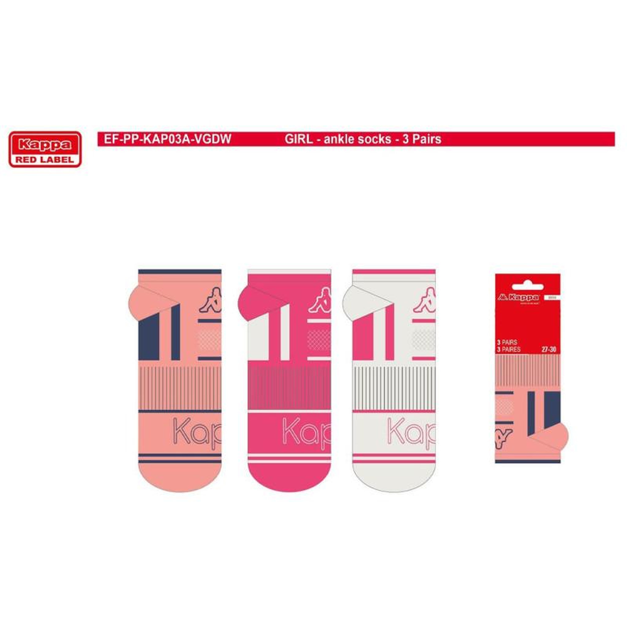 Voir la diapositive 4 : KAPPA Chaussettes Enfant SNEAKER KAPPA Lot de 6