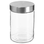 FIVE Bocal en Verre  Guy  1,2L Transparent & Argent