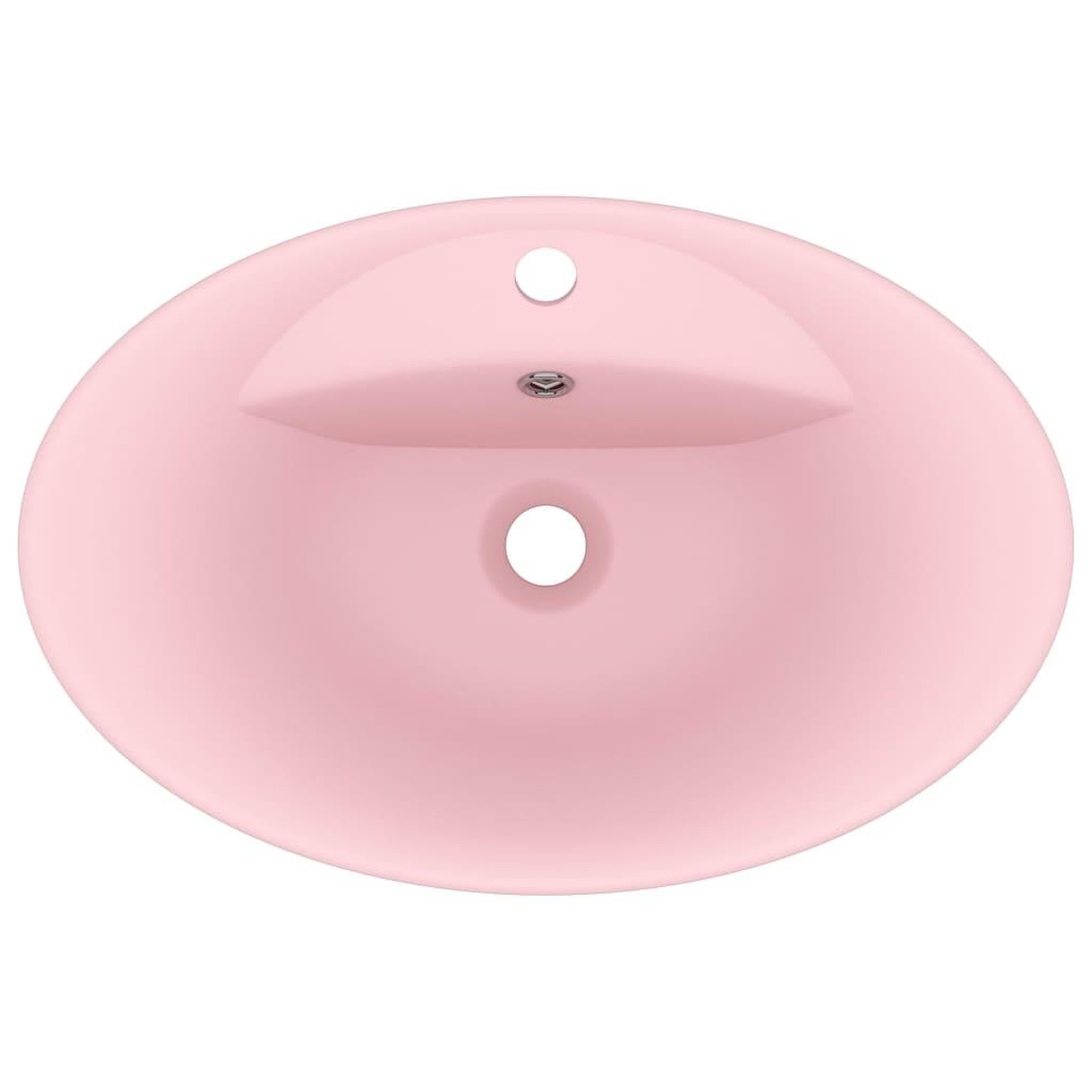 Voir la diapositive 4 : VIDAXL Lavabo ovale de luxe a trop-plein Rose mat 58,5x39 cm Ceramique