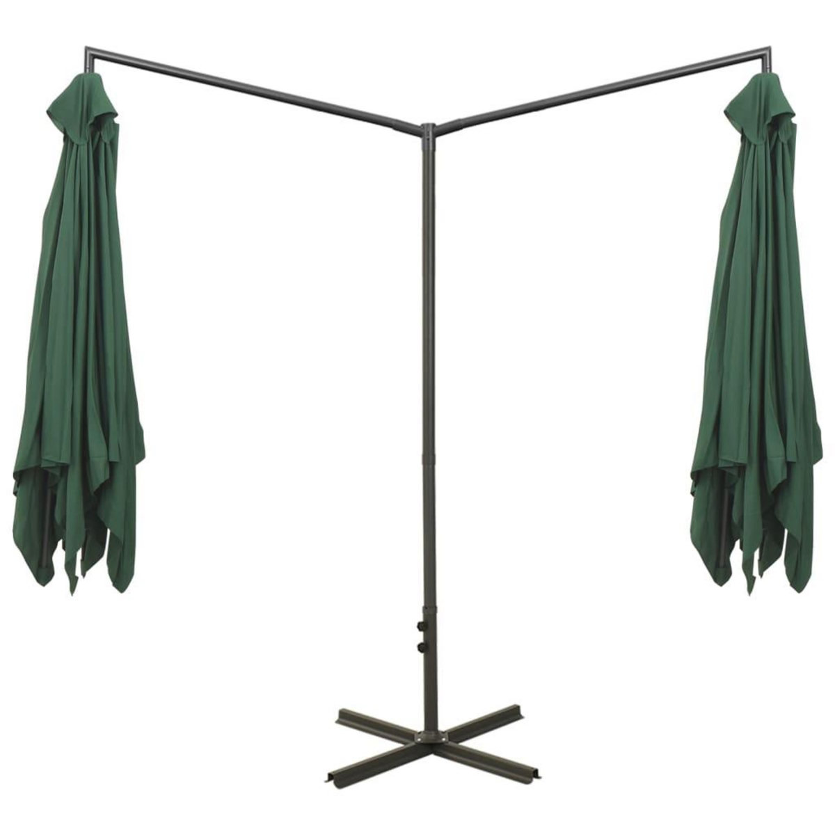 VIDAXL Parasol de jardin double avec mat en acier Vert 600x300 cm