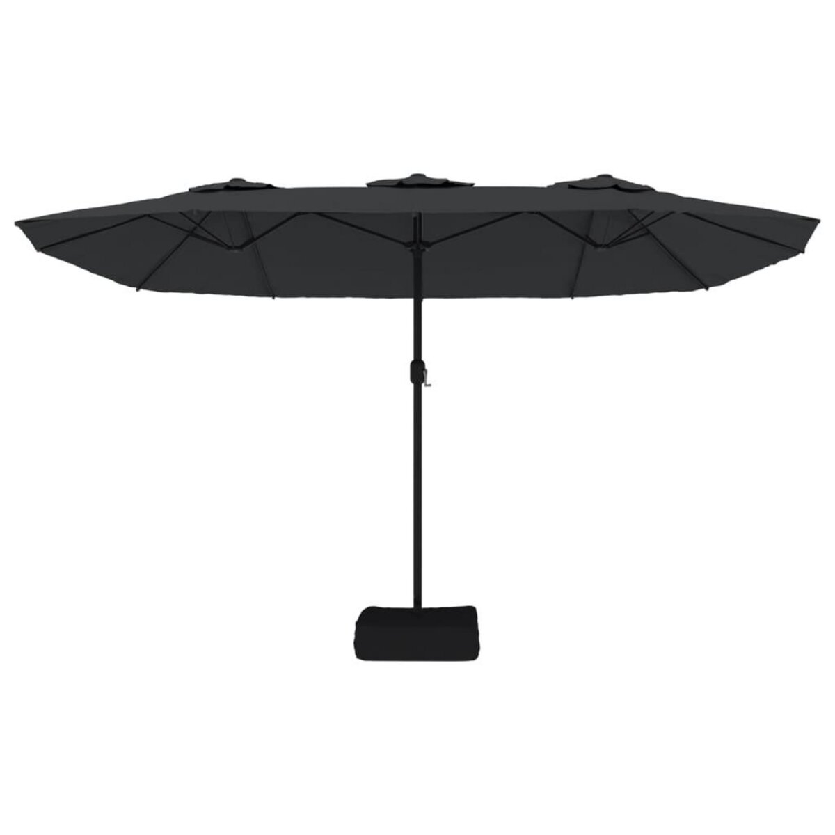 VIDAXL Parasol de jardin a double tete noir 449x265 cm
