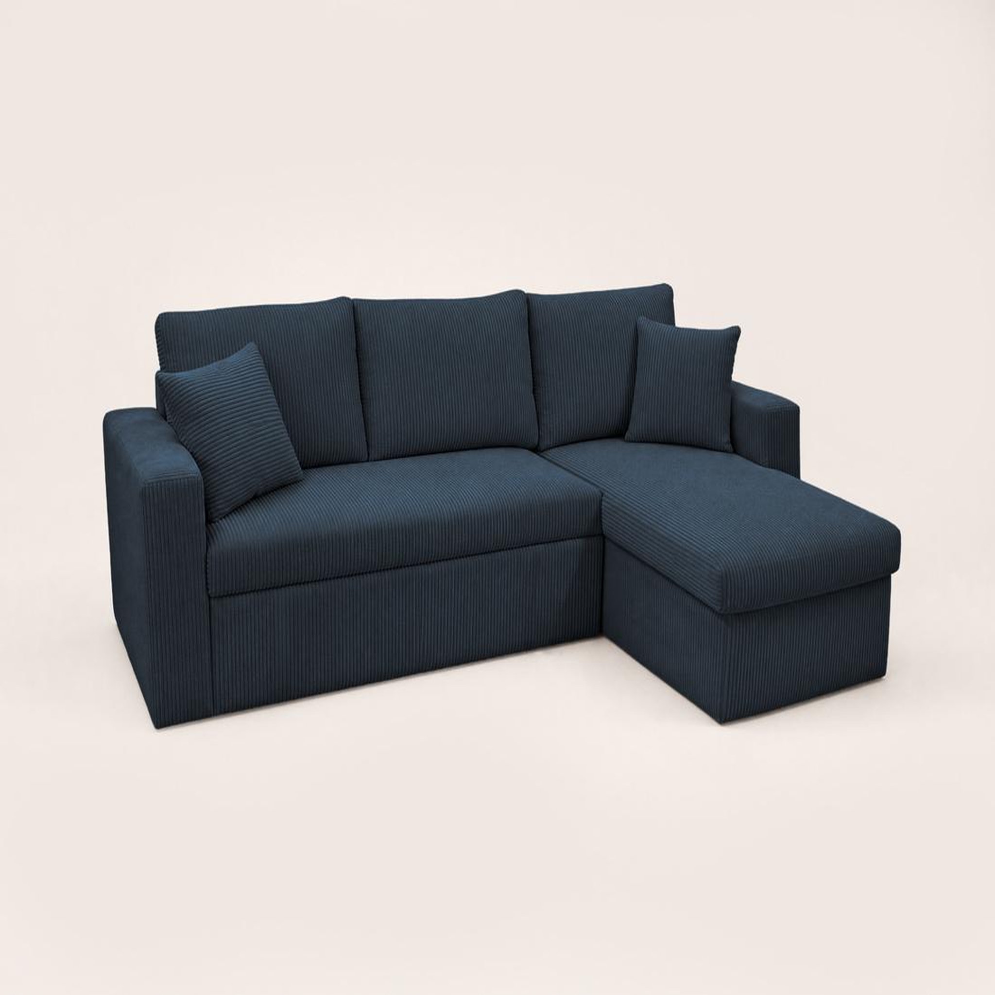 Voir la diapositive 5 : BEST MOBILIER Cyrus - canapé d'angle réversible 4 places - convertible avec coffre - en velours côtelé