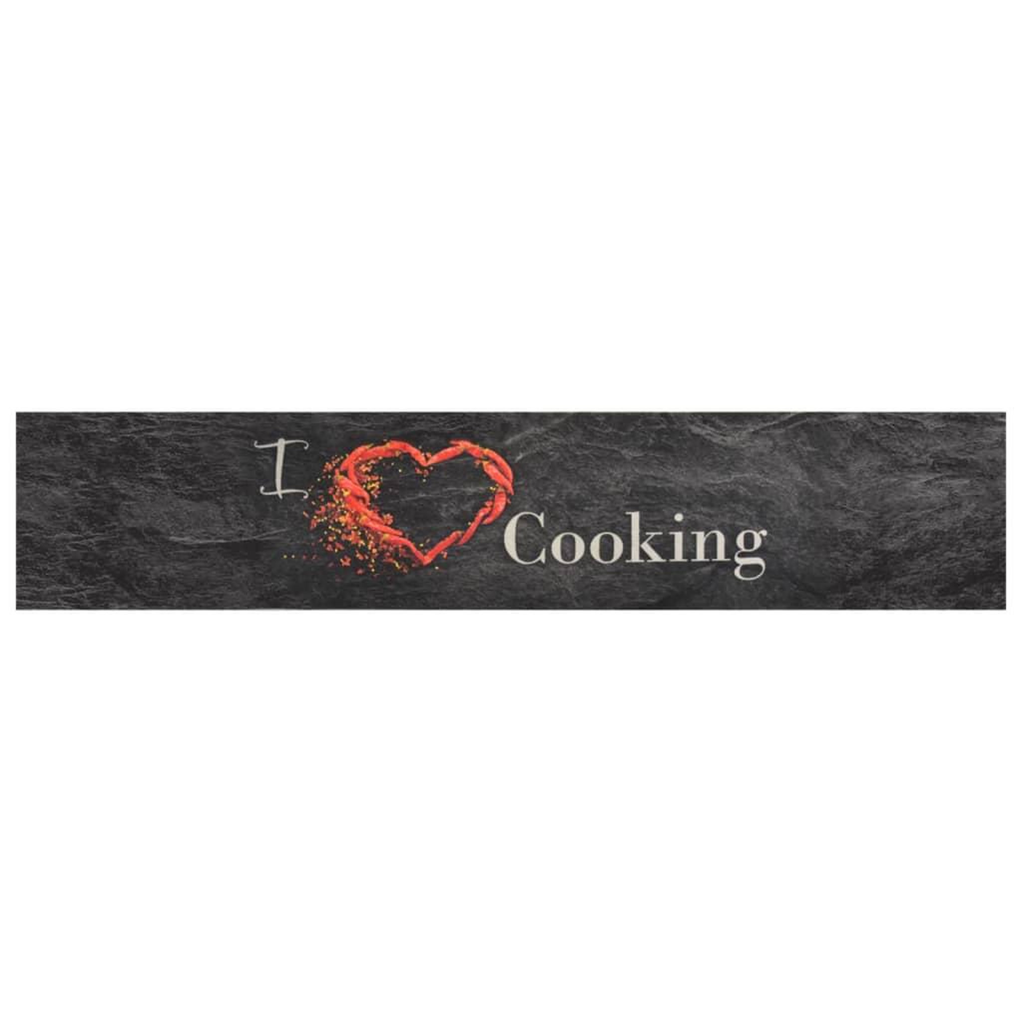 Voir la diapositive 2 : VIDAXL Tapis de cuisine lavable impression cuisine noir 60x300 cm