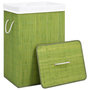 Voir la diapositive 4 : VIDAXL Panier a linge avec 2 sections bambou vert 72 L