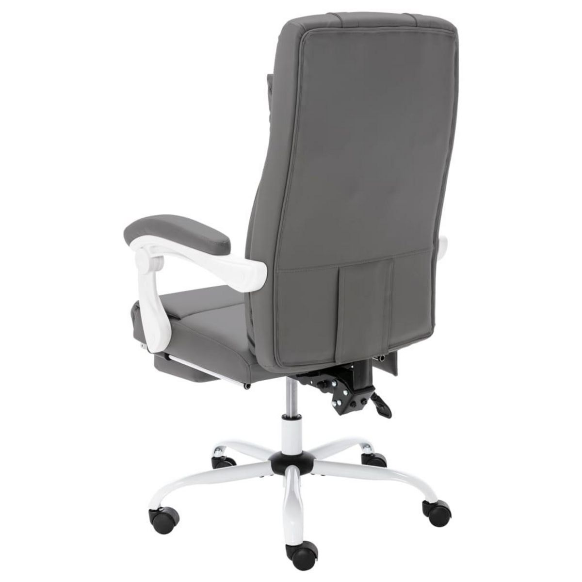 VIDAXL Chaise de bureau de massage Gris Similicuir
