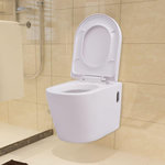 VIDAXL Toilette murale Ceramique Blanc