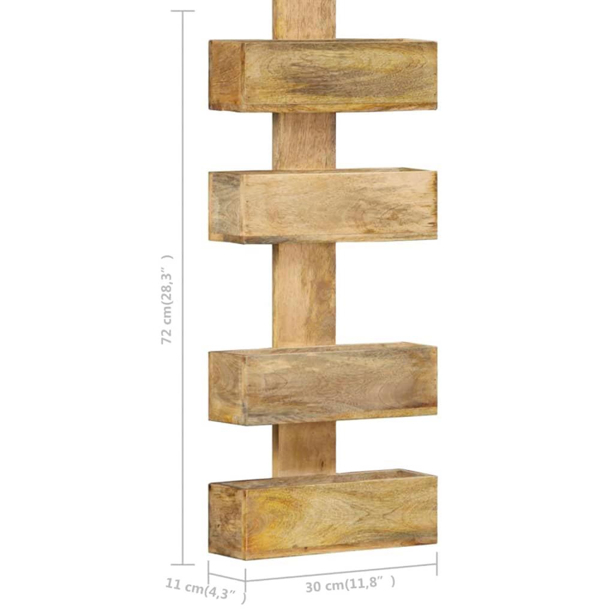 Voir la diapositive 6 : VIDAXL Porte-revue mural 30x11x72 cm Bois de manguier solide