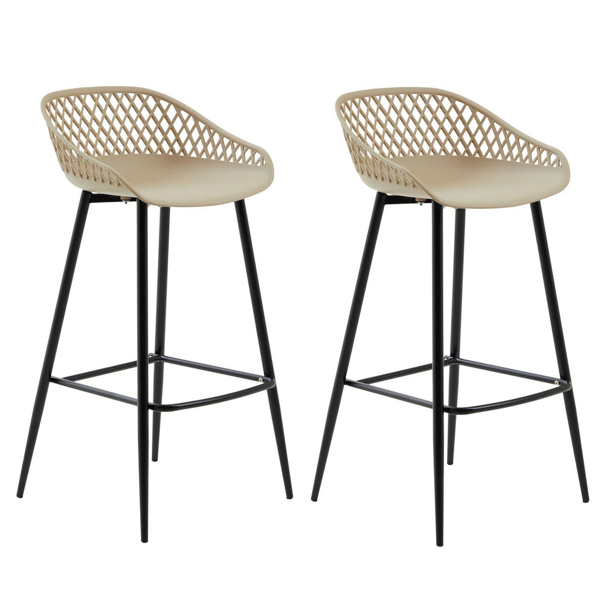 IDIMEX Lot de 2 tabourets de bar IREK, en plastique