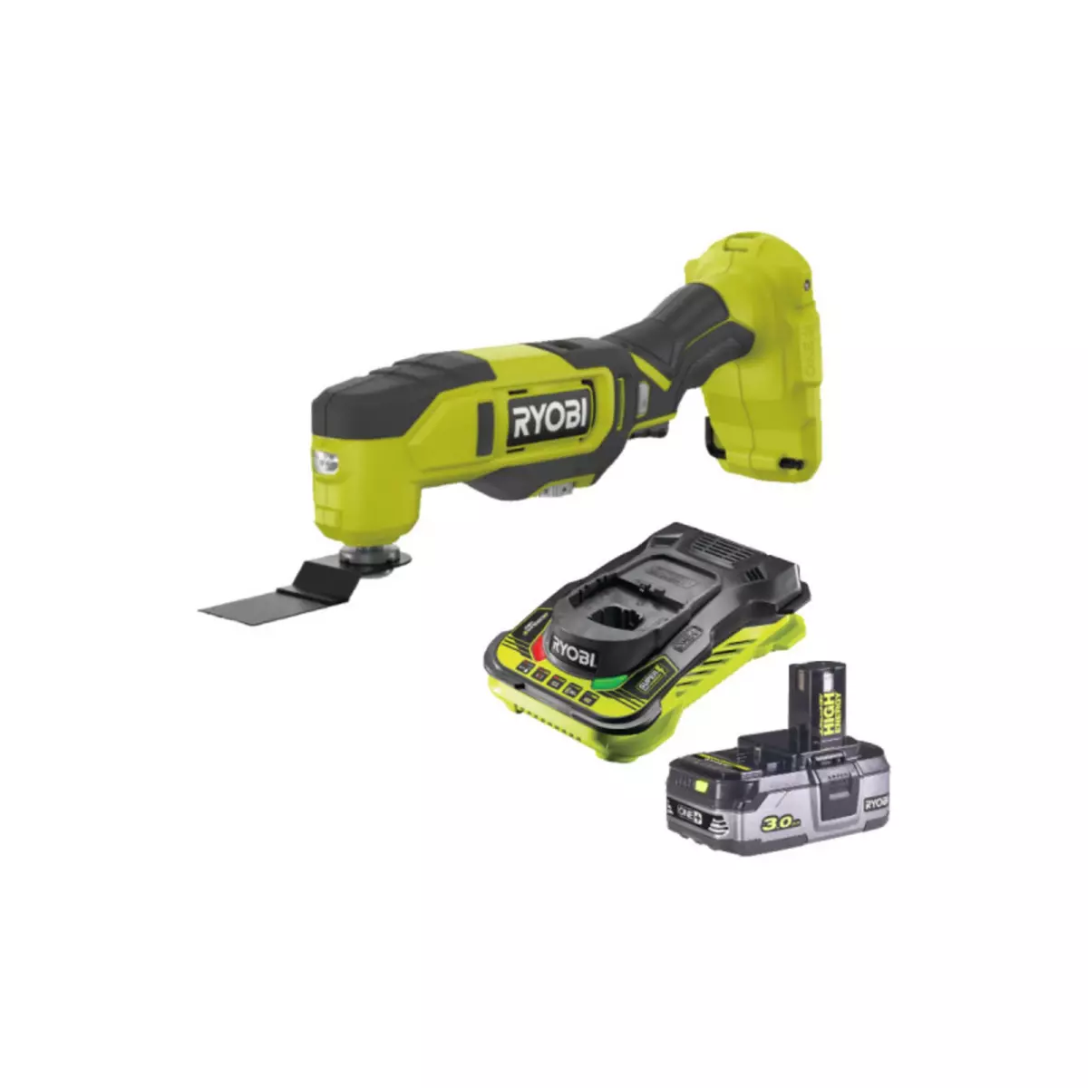  Pack RYOBI Multitool18V OnePlus RMT18-0 - 1 Batterie 3.0Ah High Energy - 1 Chargeur ultra rapide