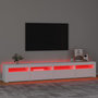 Voir la diapositive 5 : VIDAXL Meuble TV avec lumieres LED Blanc 240x35x40 cm