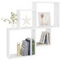 Voir la diapositive 5 : VIDAXL Etagere murale cube Blanc 80x15x78,5 cm Bois d'ingenierie