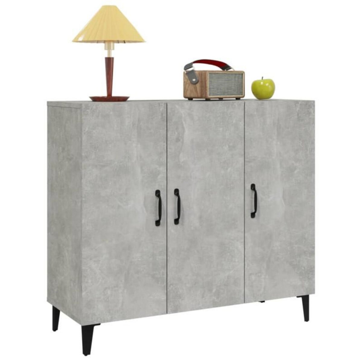 VIDAXL Buffet gris béton 90x34x80 cm bois d ingénierie