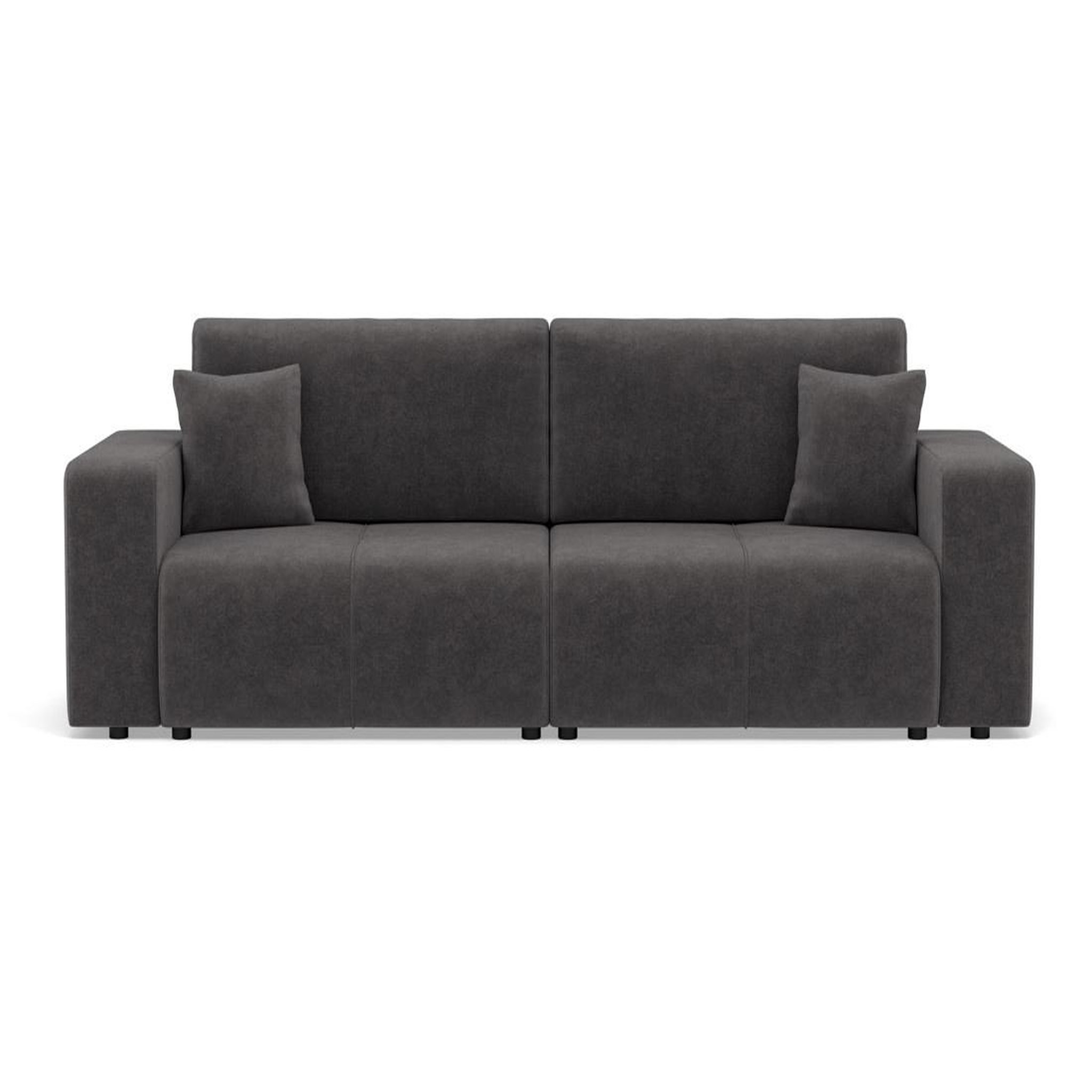 Voir la diapositive 1 : BEST MOBILIER Nicole - canapé droit 4 places convertible avec coffre en tissu