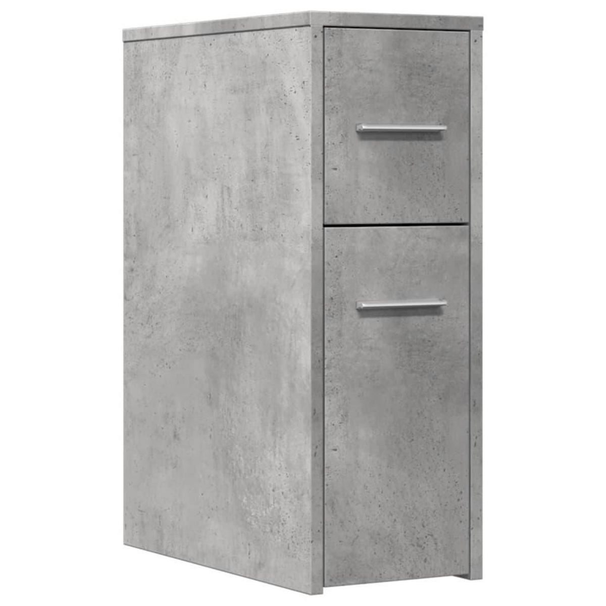 VIDAXL Armoire de salle de bain etroite avec roulettes gris beton