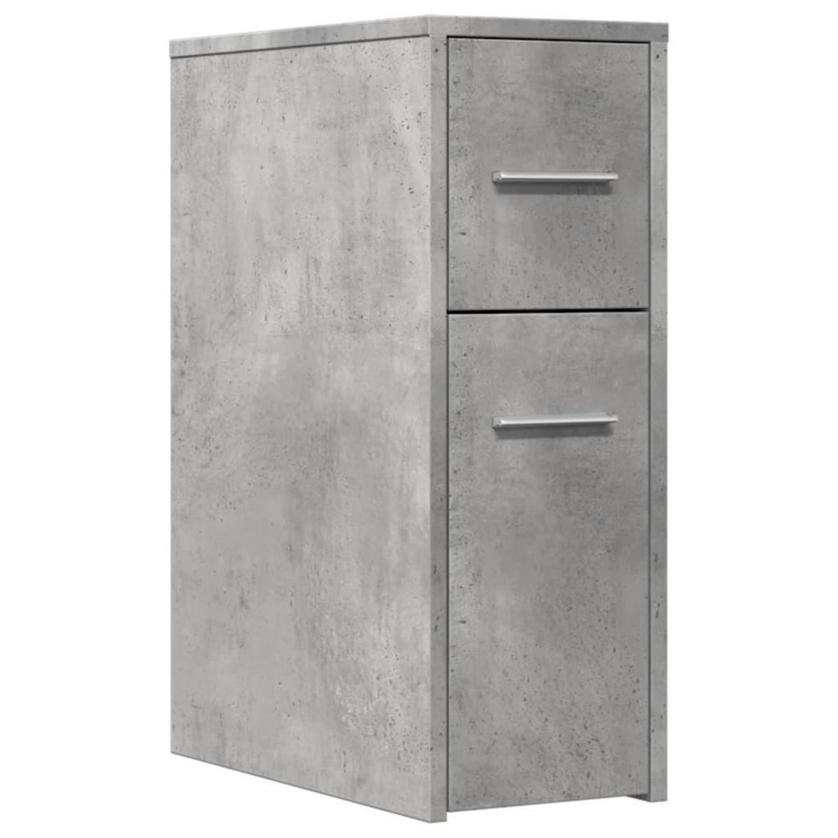 VIDAXL Armoire de salle de bain etroite avec roulettes gris beton