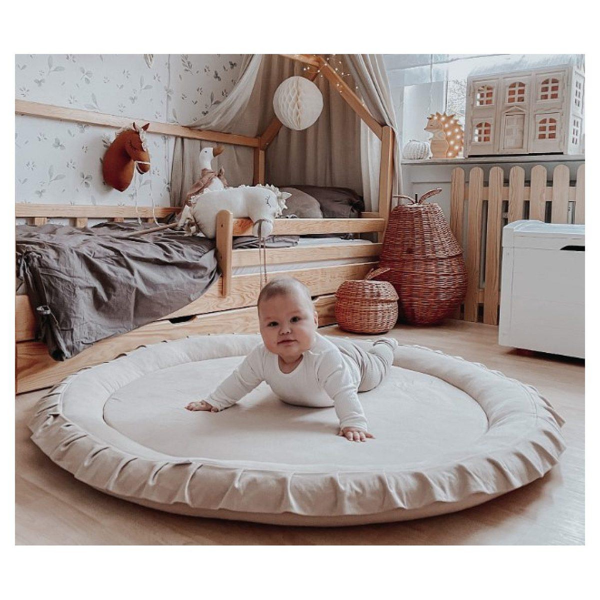 Voir la diapositive 2 : MONIO FOR KIDS Tapis de jeu nid beige