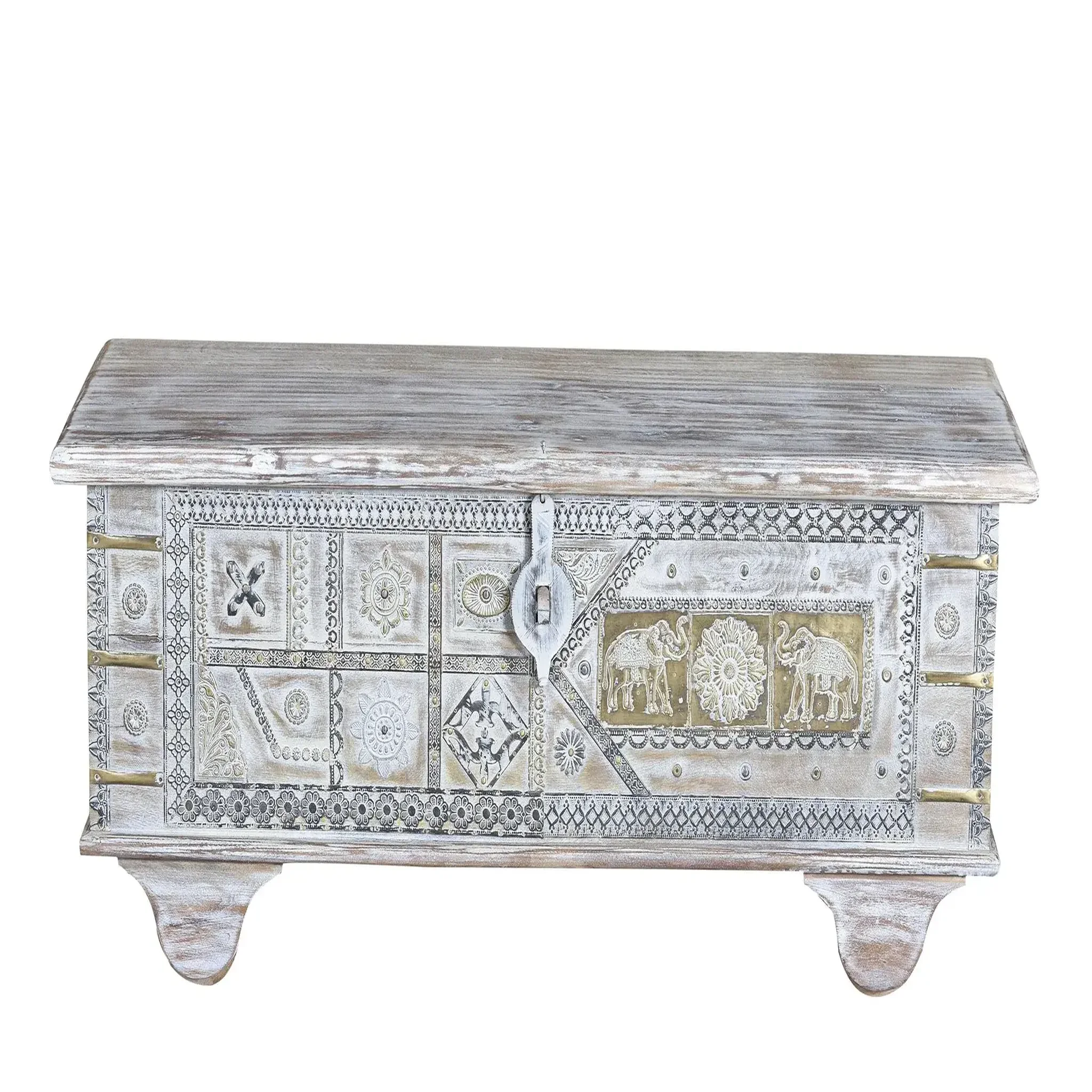 GINER Y COLOMER SL Coffre en bois de manguier 116 cm style rustique ethnique
