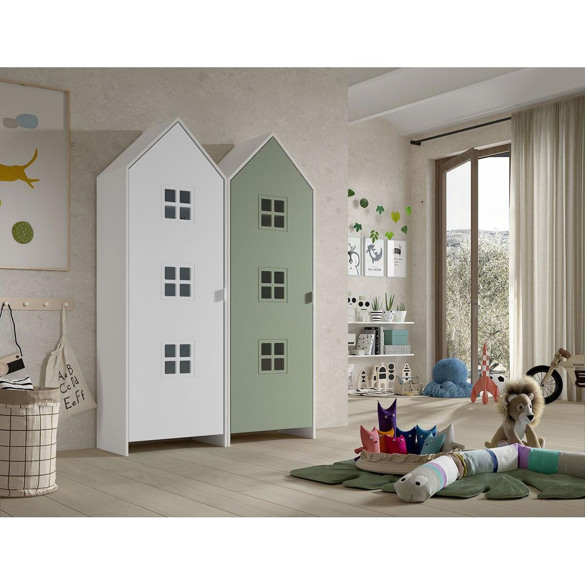 Voir la diapositive 3 : Vipack Combinaison D'armoires 2 Parties Casami Bruges blanc vert