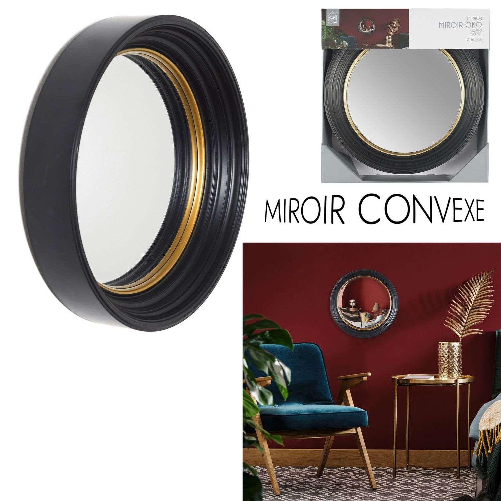 Voir la diapositive 6 : The Home Deco Factory Miroir convexe diam. 40,5 cm - noir et doré