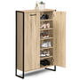 Voir la diapositive 1 : ID MARKET Armoire à chaussures 18 paires LUIS 2 portes design industriel