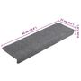 Voir la diapositive 6 : VIDAXL Tapis de marches d'escalier 5 pcs Gris 65x21x4 cm Aiguillete