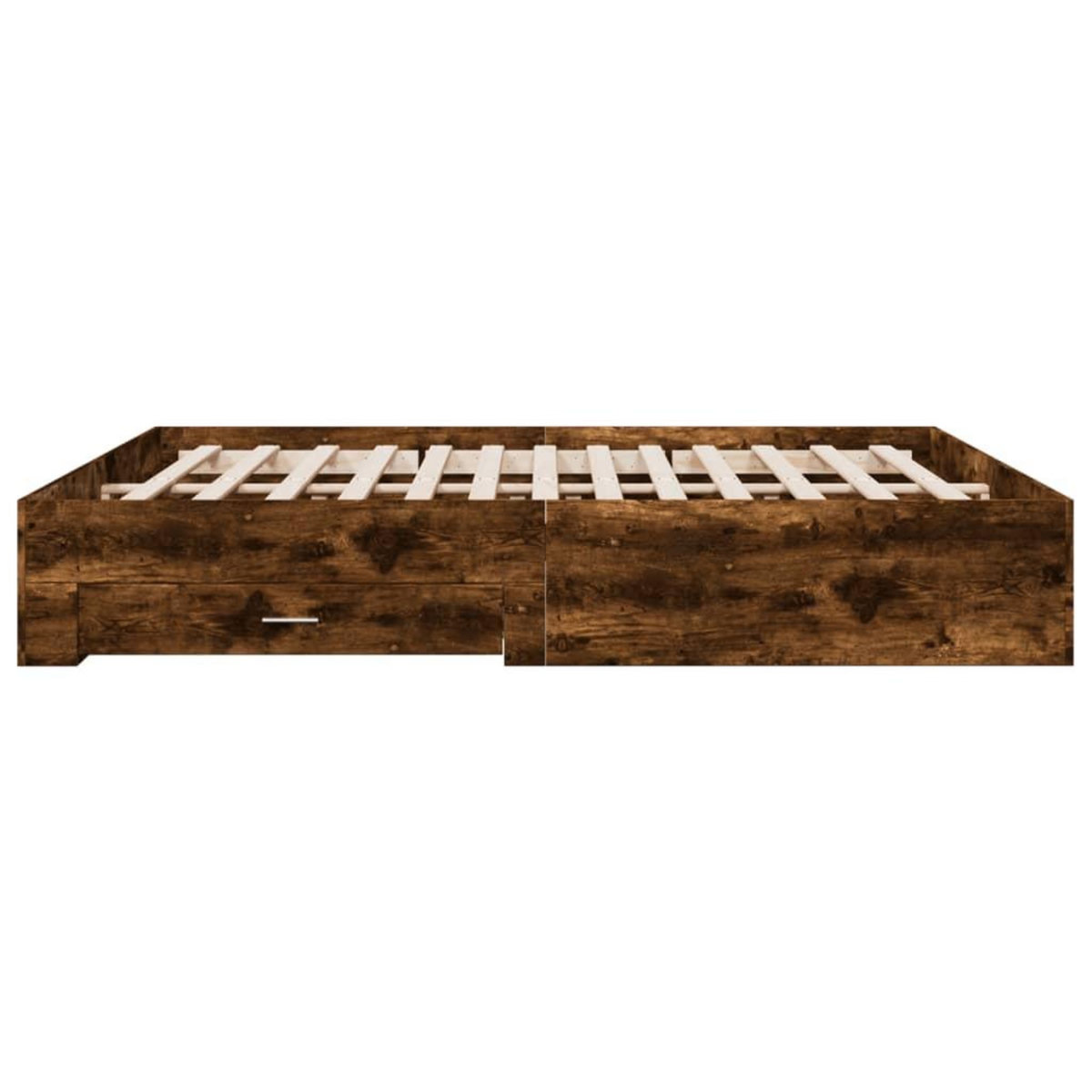 VIDAXL Cadre de lit avec tiroirs sans matelas chene fume 180x200 cm