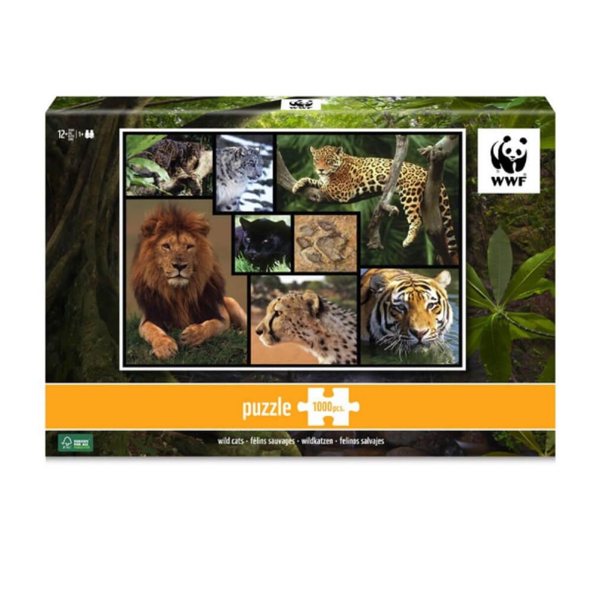 WWF Puzzle 1000 pièces : Lion, Tigres, Panthères pas cher 