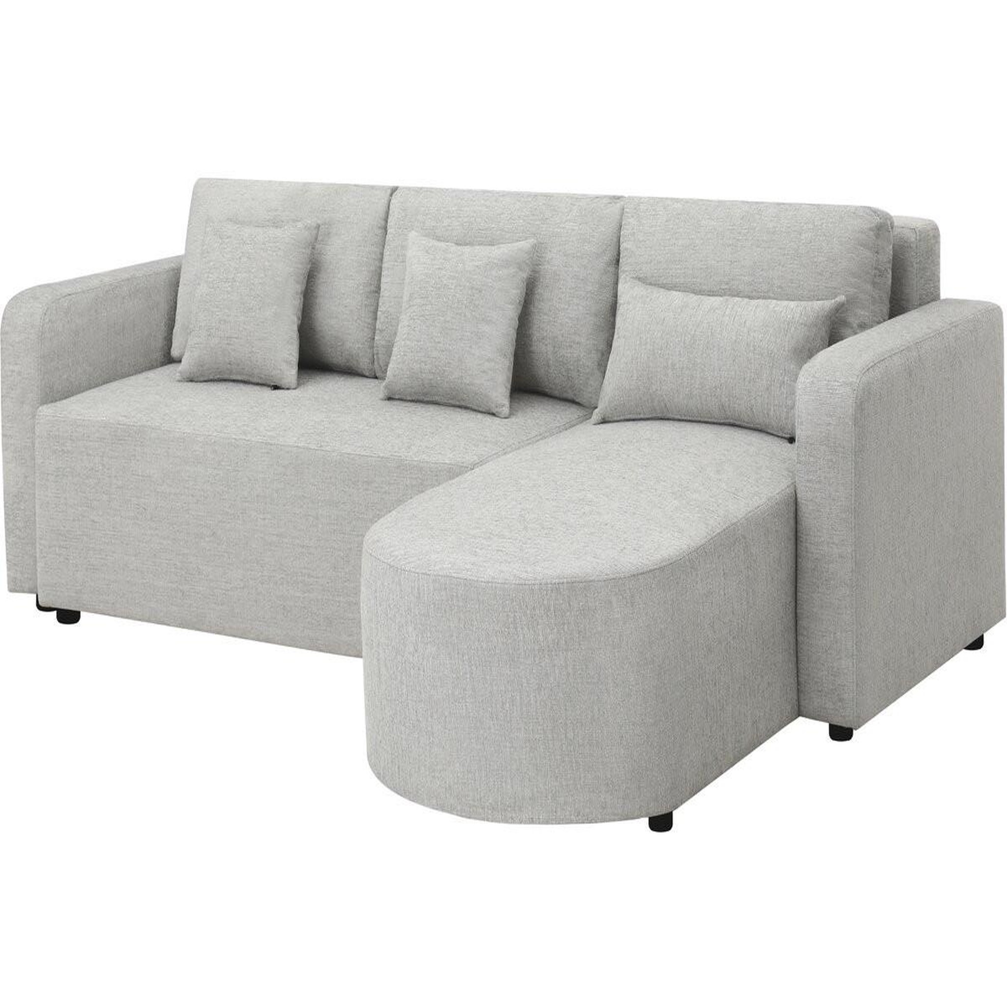 Habitat et Jardin Canapé d'angle convertible et reversible en tissu  charles  - 3 places - gris