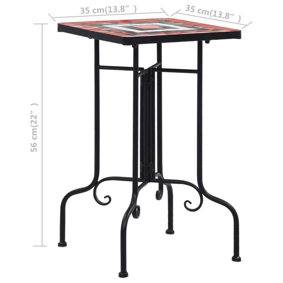 VIDAXL Table de bistro mosaïque Terre cuite et blanc Ceramique