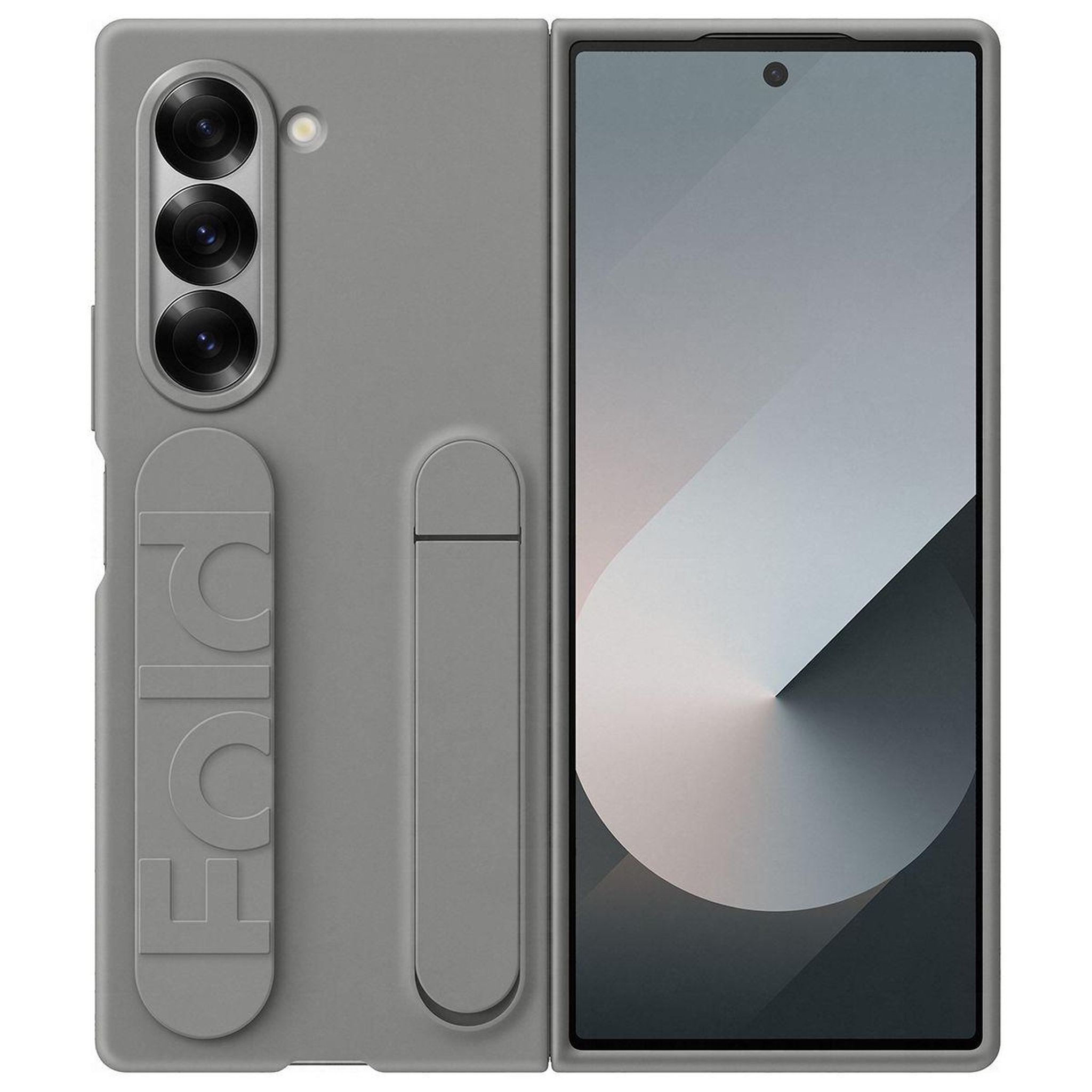 Samsung Coque z fold6 gris stand avec lanière
