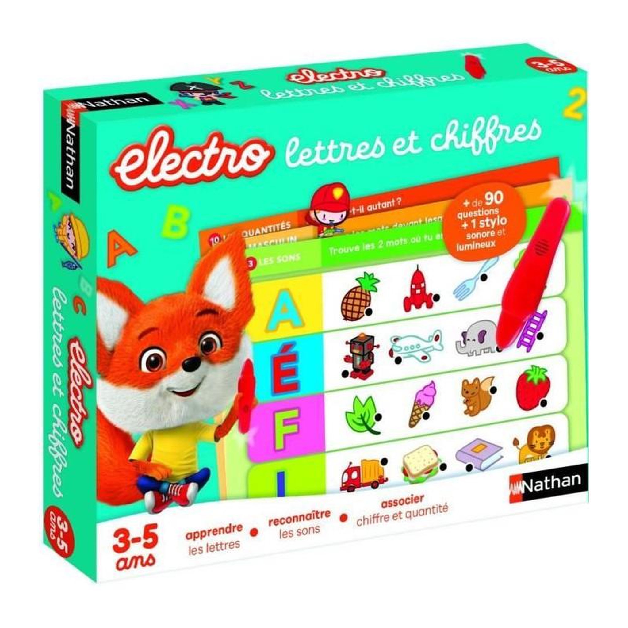 Voir la diapositive 3 : Nathan Jeu éducatif électronique - NATHAN - Electro Lettres et Chiffres - Pour enfants de 3 ans et plus - Multicolore