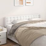 VIDAXL Tete de lit avec oreilles Blanc 203x16x78/88 cm Similicuir