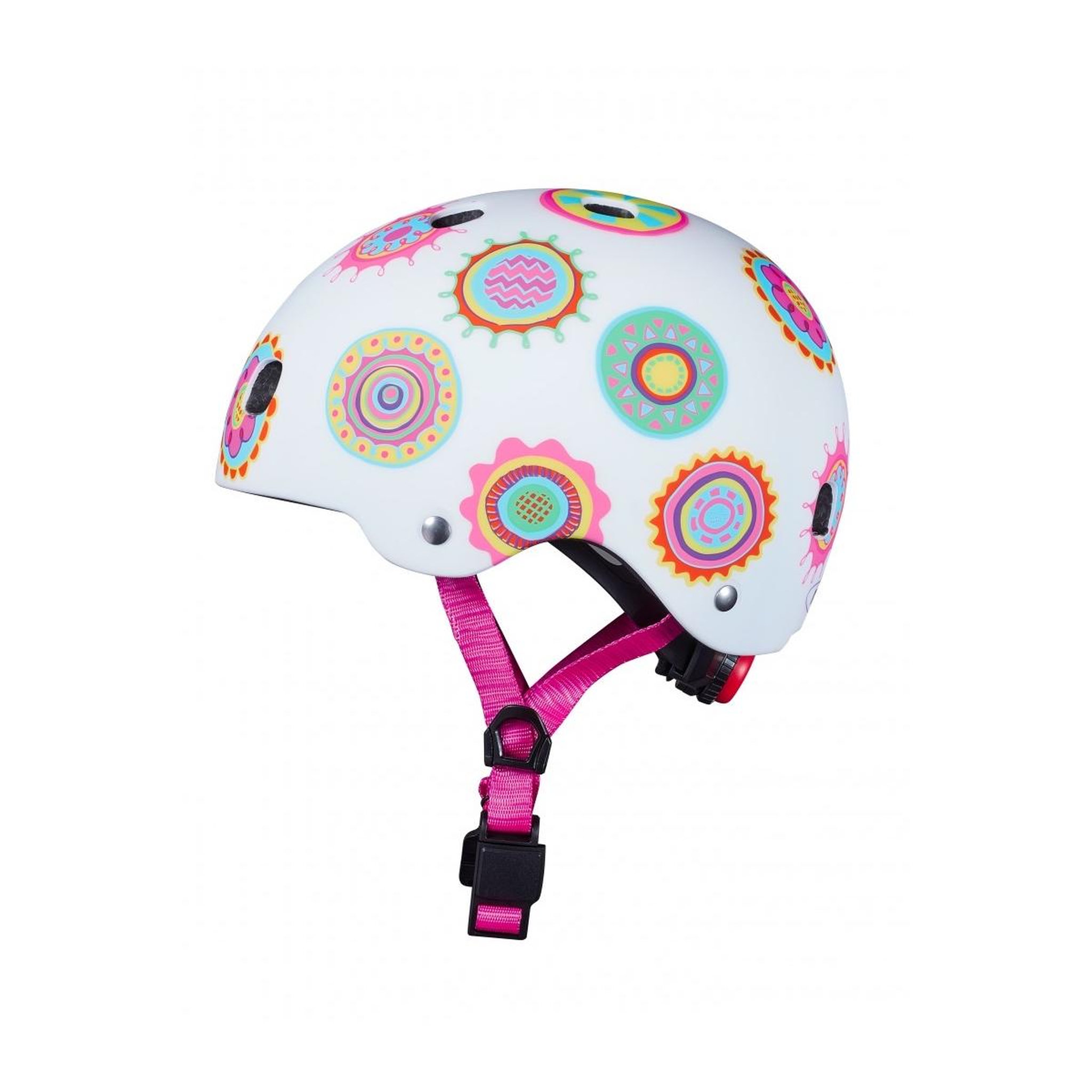 Voir la diapositive 2 : Micro Casque Vélo et Trottinette Doodle Dots  boucle magnétique  lumière LED intégrée  Taille S
