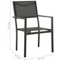 Voir la diapositive 6 : VIDAXL Chaises de jardin lot de 4 Textilene et acier Noir anthracite