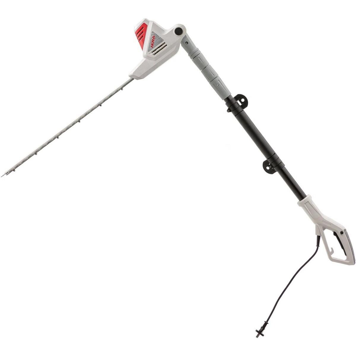 Ikra Taille Haie Télescopique filaire 600W - Lame de coupe 59 cm Coupe 51 cm Taille Haie sur perche réglable 1.95 - 2.40 m IKRA