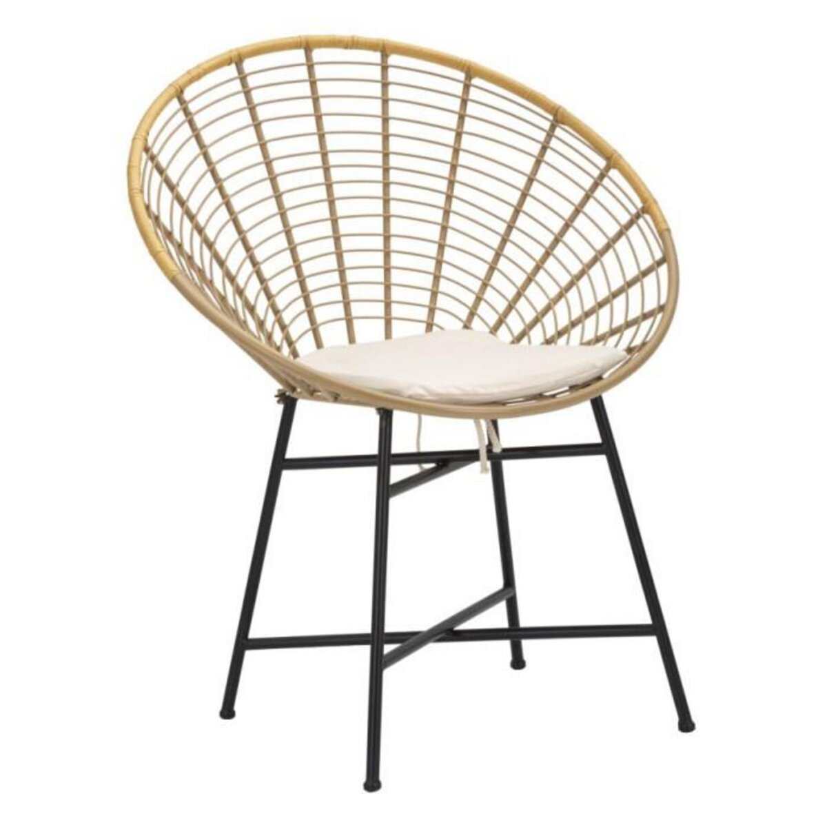 Paris Prix Chaise Design en Métal  Panama  88cm Naturel