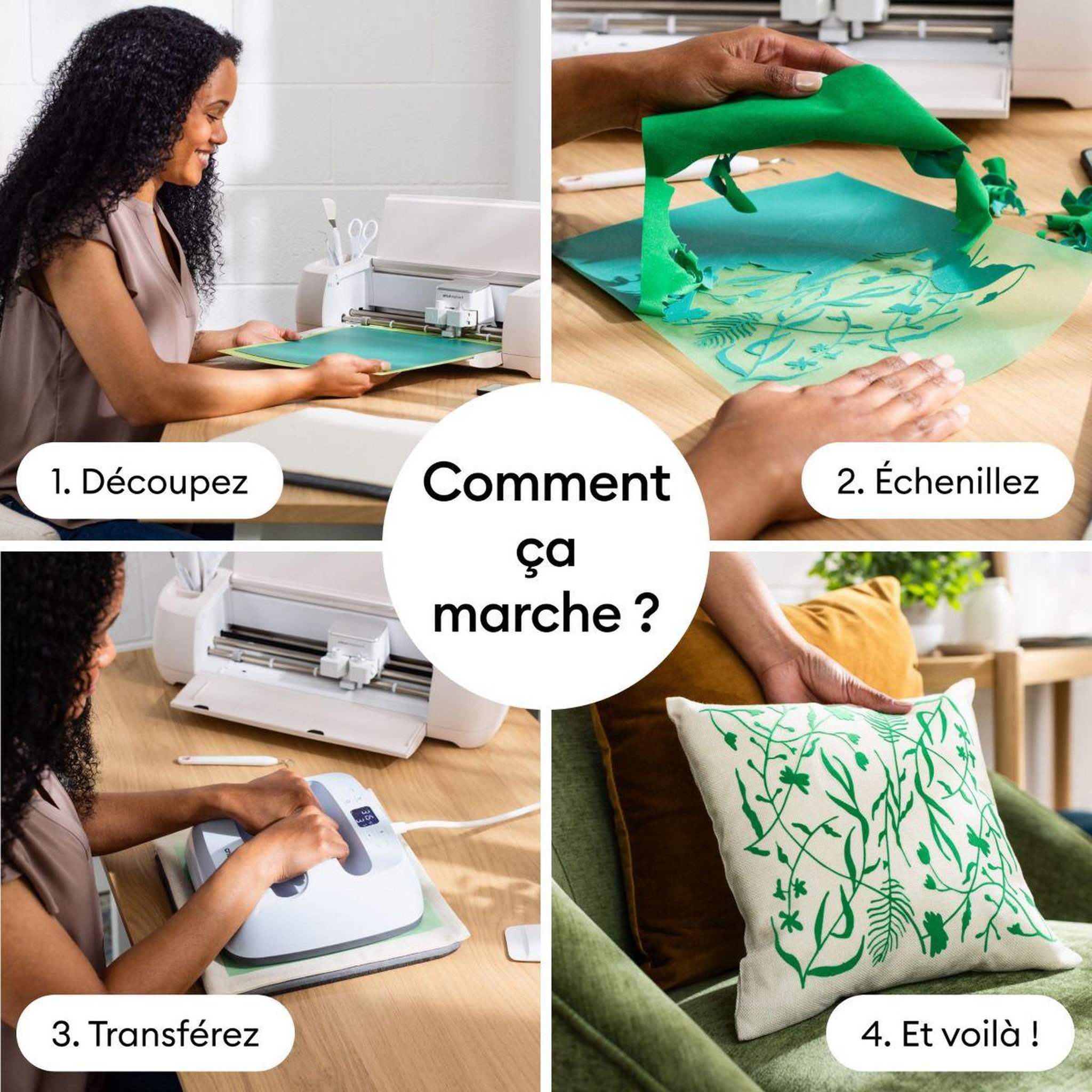 Voir la diapositive 2 : CRICUT Accessoire flocked iron on white