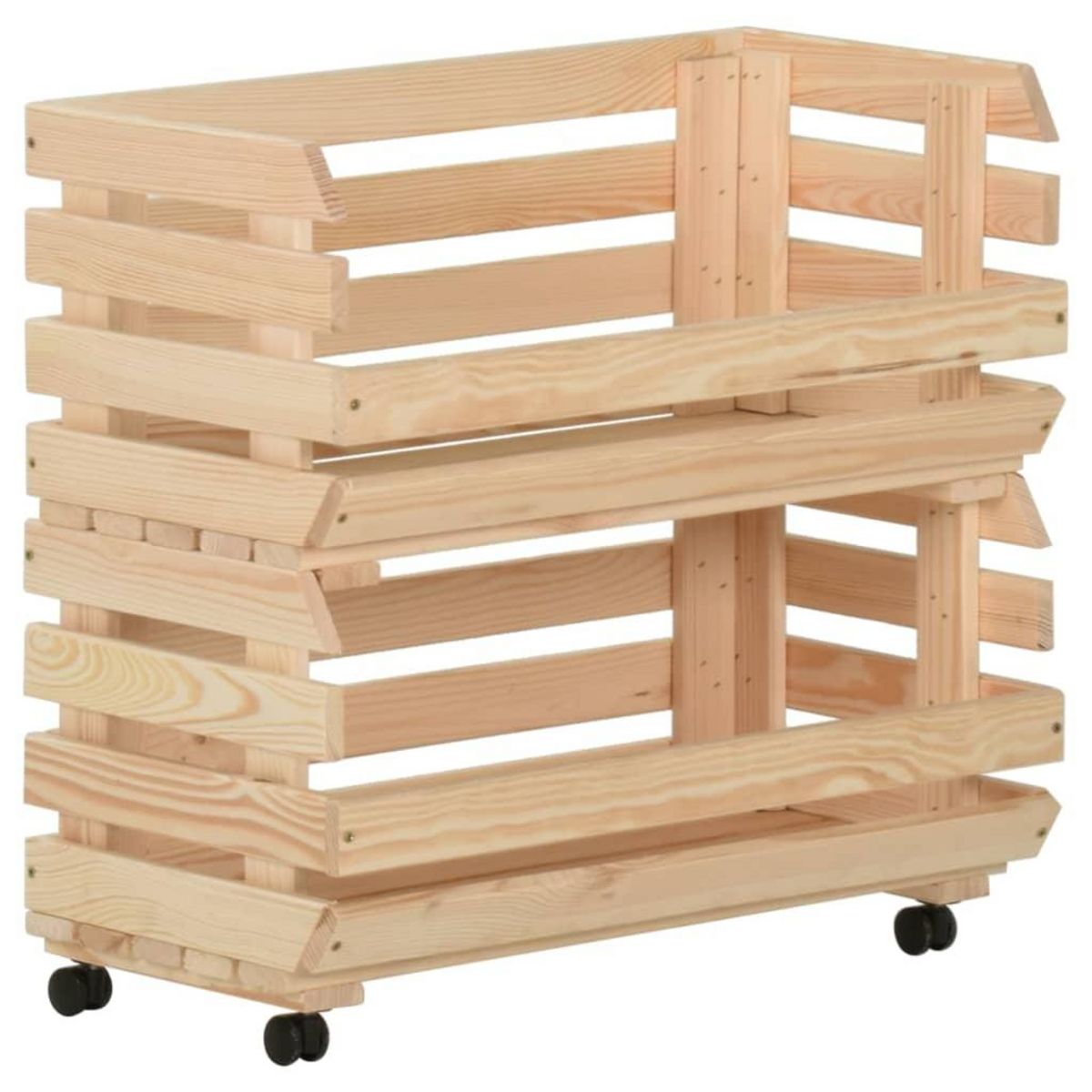 VIDAXL Chariot a legumes 57x30x80 cm Bois de pin solide