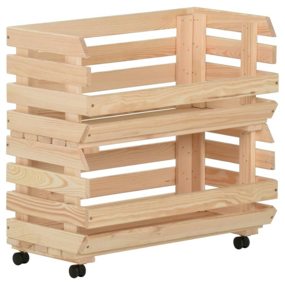 VIDAXL Chariot a legumes 57x30x80 cm Bois de pin solide