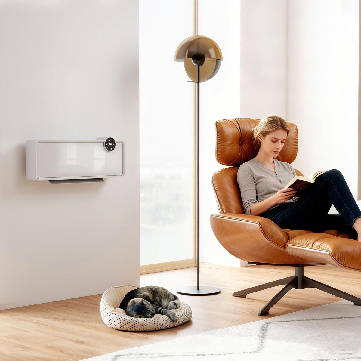 HOMCOM Chauffage soufflant mural 2000W chauffage céramique PTC radiateur réglable timer oscillant télécommande blanc