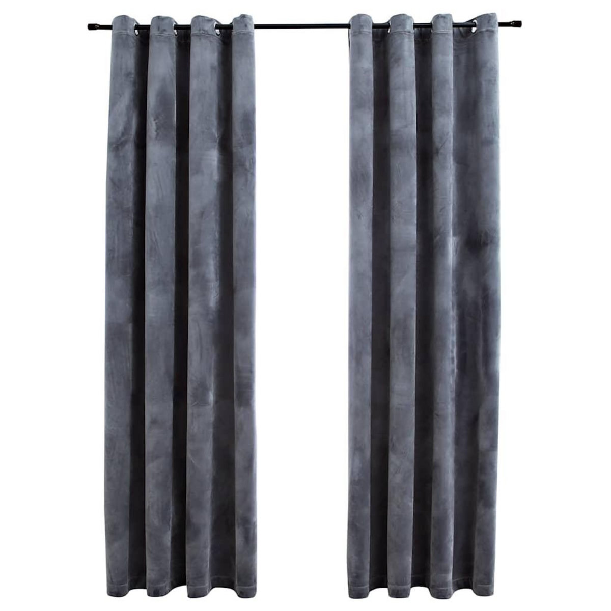 VIDAXL Rideaux occultants et anneaux 2pcs Velours Anthracite 140x225cm
