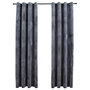 Voir la diapositive 2 : VIDAXL Rideaux occultants et anneaux 2pcs Velours Anthracite 140x225cm