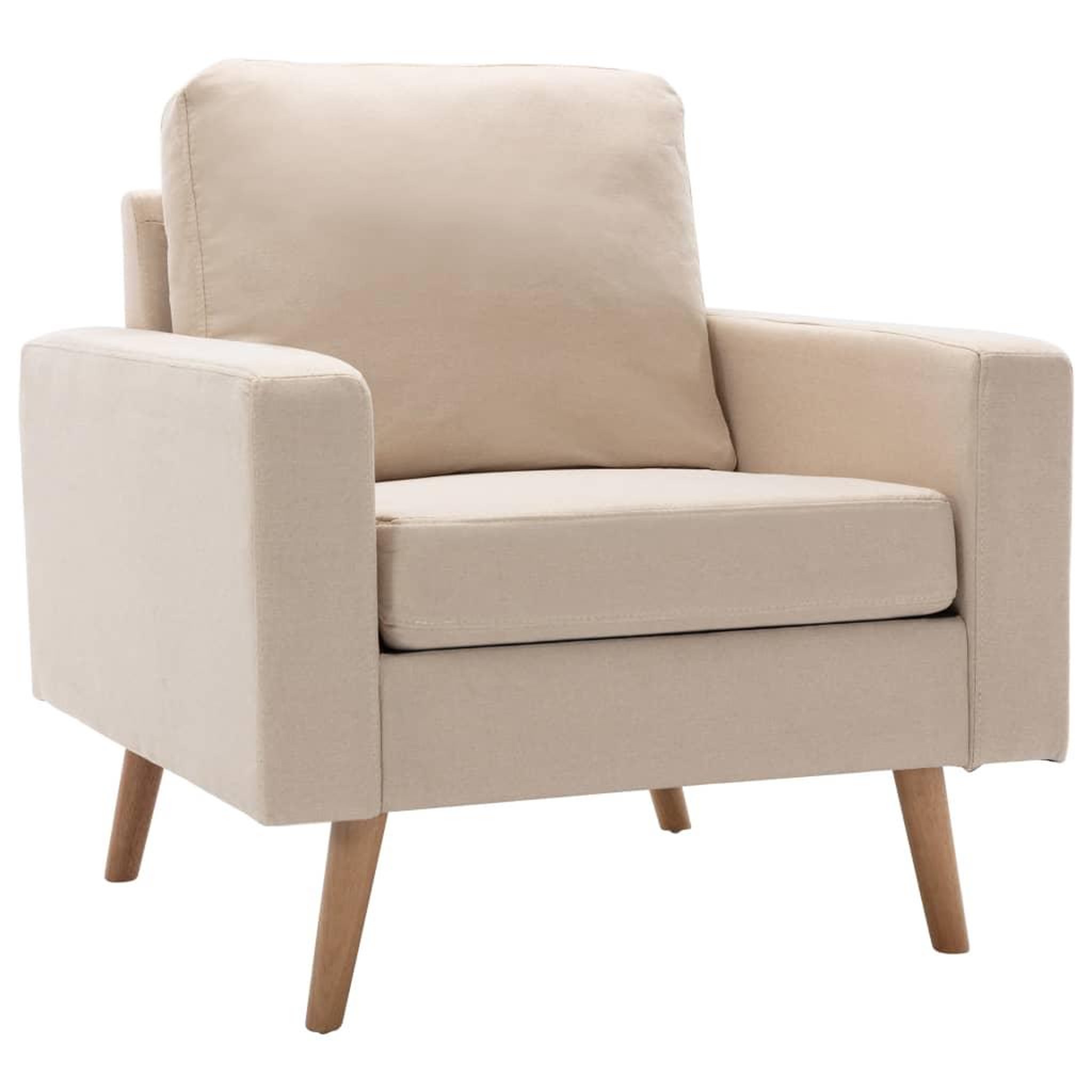 Voir la diapositive 2 : VIDAXL Fauteuil Creme Tissu