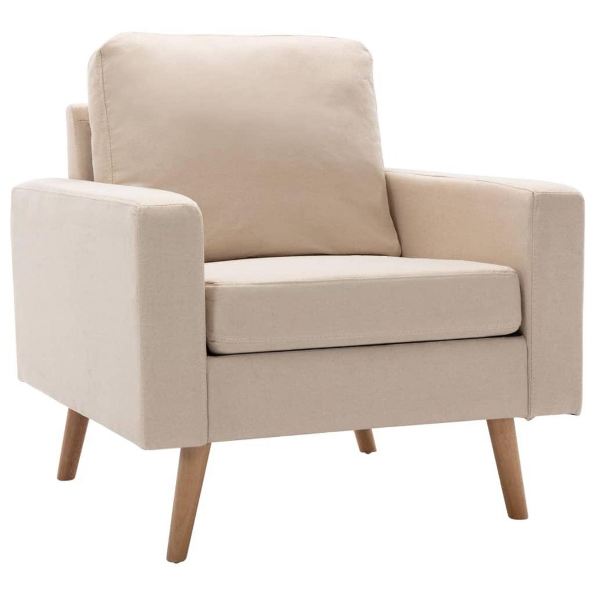 VIDAXL Fauteuil Creme Tissu
